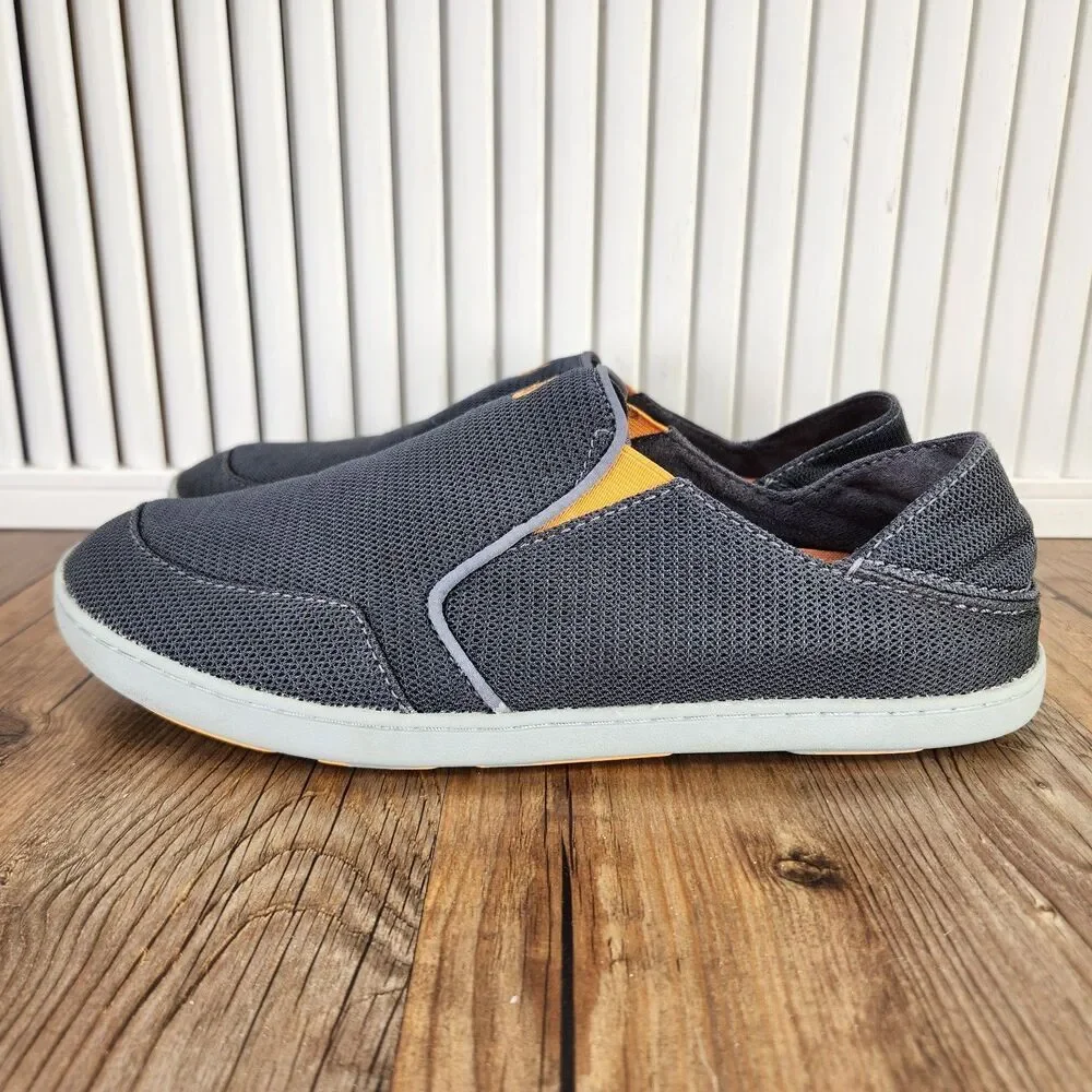 Olukai Nohea Mesh Mens Sz 9.5 Gray Slip On Mesh Dock Beach Casual Loafers Shoes